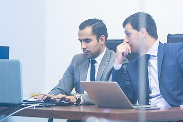 Image showing Corporate businessteam working in modern office.