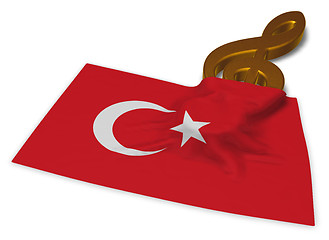 Image showing clef symbol symbol and flag of turkey - 3d rendering