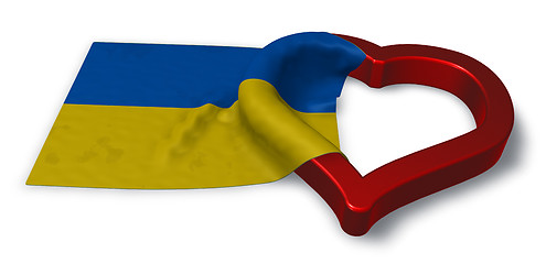 Image showing ukrainian flag and heart symbol - 3d rendering