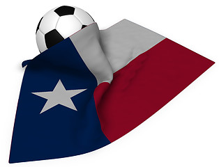 Image showing soccer ball and flag of texas - 3d rendering