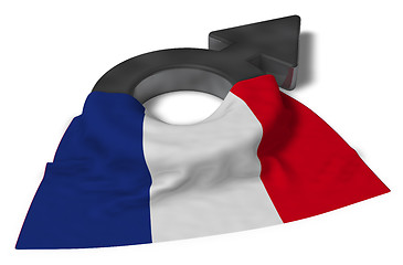 Image showing mars symbol and flag of france - 3d rendering