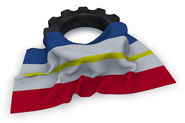 Image showing gear wheel and flag of mecklenburg-vorpommern - 3d rendering