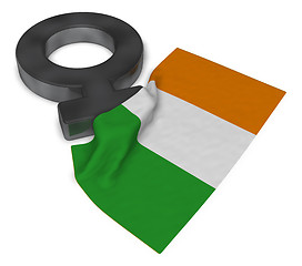 Image showing venus symbol and flag of ireland - 3d rendering