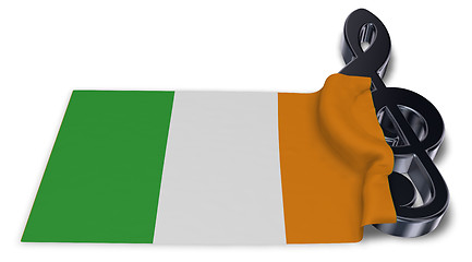 Image showing clef symbol and irish  flag - 3d rendering
