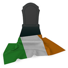 Image showing gravestone and flag of ireland - 3d rendering