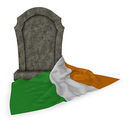 Image showing gravestone and flag of ireland - 3d rendering