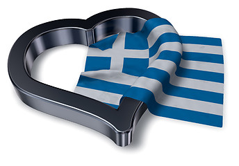 Image showing greek flag and heart symbol - 3d rendering