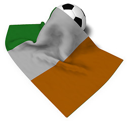 Image showing soccer ball and flag of ireland - 3d rendering
