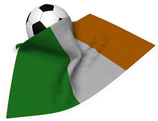 Image showing soccer ball and flag of ireland - 3d rendering