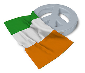 Image showing peace symbol and flag of ireland - 3d rendering