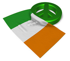 Image showing peace symbol and flag of ireland - 3d rendering