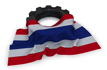 Image showing gear wheel and flag of thailand - 3d rendering