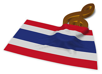 Image showing clef symbol symbol and flag of thailand - 3d rendering