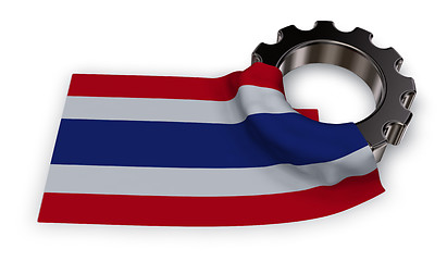 Image showing gear wheel and flag of thailand - 3d rendering