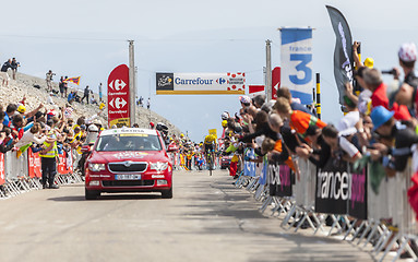 Image showing Yellow Jersey on Mont Ventoux - Tour de France 2013