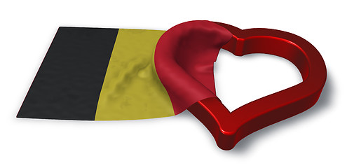 Image showing flag of belgium and heart symbol - 3d rendering