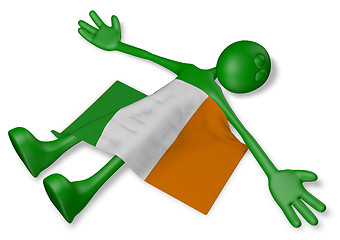 Image showing dead cartoon guy and flag of ireland - 3d illustration