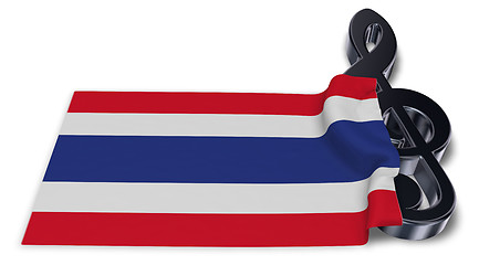 Image showing clef symbol symbol and flag of thailand - 3d rendering