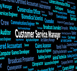 Image showing Customer Service Manager Indicates Clientele Clients And Head