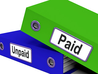 Image showing Paid Unpaid Files Shows Overdue Invoices And Bills