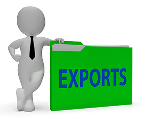 Image showing Exports Folder Indicates Sell Abroad 3d Rendering