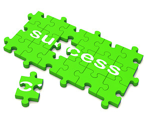 Image showing Success Puzzle Shows Attainment Of Wealth 