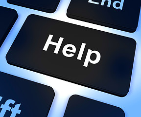 Image showing Help Computer Key Showing Assistance Support And Answers