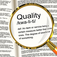 Image showing Quality Definition Magnifier Showing Excellent Superior Premium 