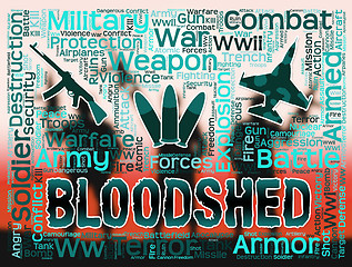 Image showing Bloodshed Words Shows Armed Conflict And Battles