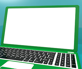 Image showing Green Computer On Desk With White Copyspace