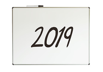 Image showing 2019, message on whiteboard