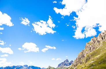 Image showing Blue sky on Dolomiti Mountains in Italy