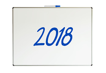 Image showing 2018, message on whiteboard