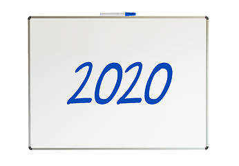 Image showing 2020, message on whiteboard