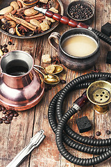 Image showing Shisha with coffee
