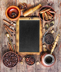 Image showing coffee and many coffee spices