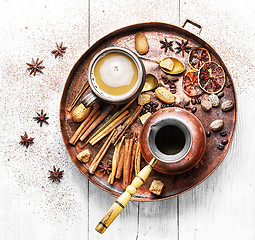 Image showing coffee and many coffee spices