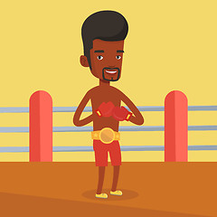 Image showing Confident boxer in the ring vector illustration.