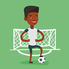 Image showing Football player with ball vector illustration.