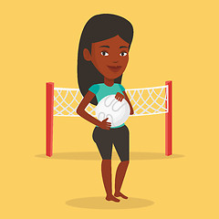 Image showing Beach volleyball player vector illustration.