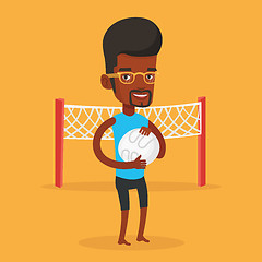 Image showing Beach volleyball player vector illustration.