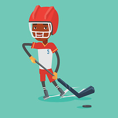 Image showing Ice hockey player vector illustration.