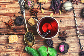 Image showing Tea and kitchen herbs