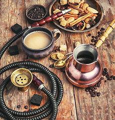 Image showing Coffee and hookah