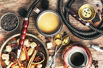 Image showing Shisha with coffee and spices