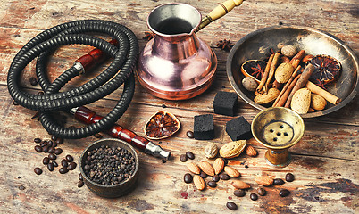 Image showing Shisha with coffee and spices