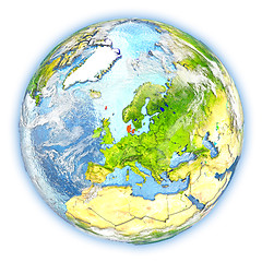 Image showing Denmark on Earth isolated