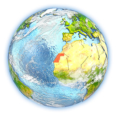 Image showing Western Sahara on Earth isolated