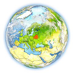 Image showing Belarus on Earth isolated