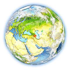 Image showing Azerbaijan on Earth isolated